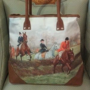 COPY - - FOX HUNT SIDE SADDLE PURSE TOTE BAG